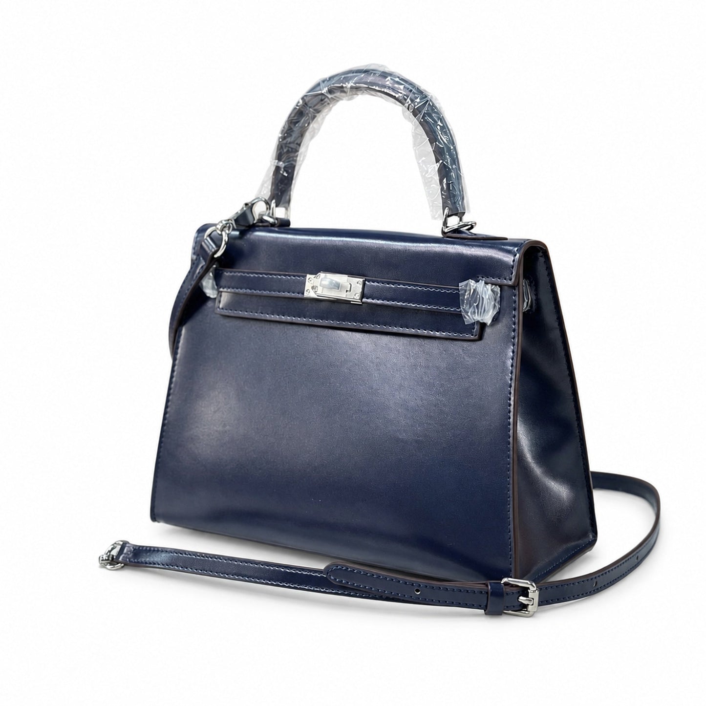 Kelly Sellier 19cm & 22cm & 25cm Bleu Nuit Box Calf Leather Gold Hardware & Palladium Hardware Women Handbag