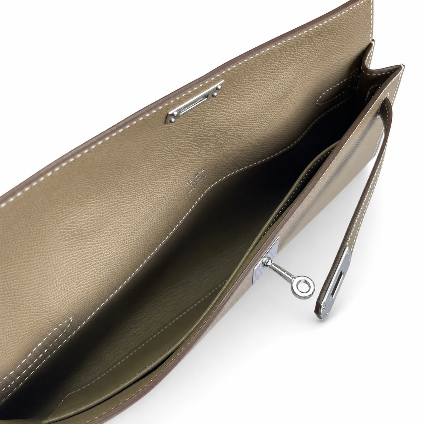 Kelly Cut 31 Clutch Epsom Leather Picture Elephant Gray