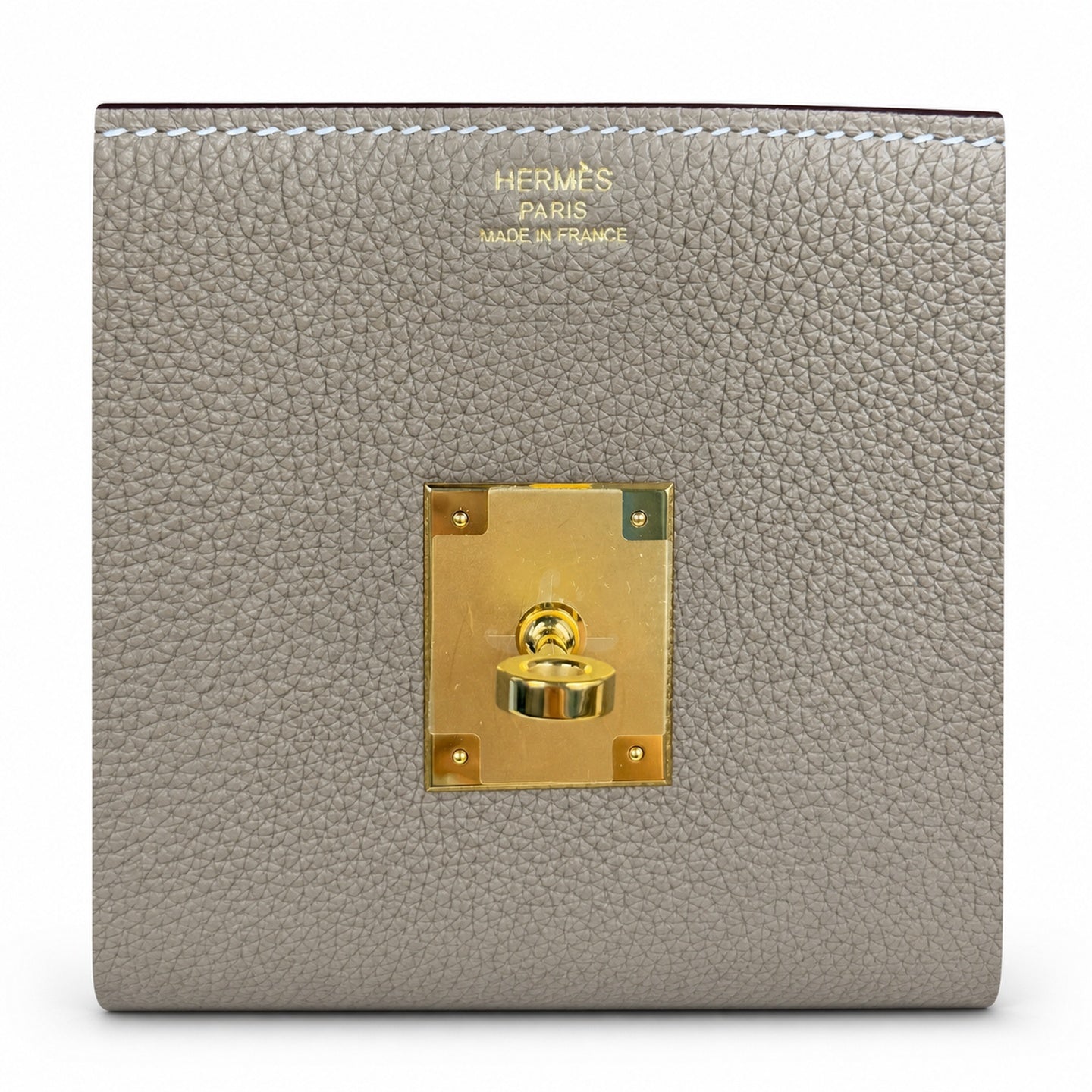 π In stock Kelly Messenger messenger bag for men and women, elephant gray gold buckle, imported leather, all-steel hand-waxed thread, the highest cost-effectiveness on the Internet. The classic combin