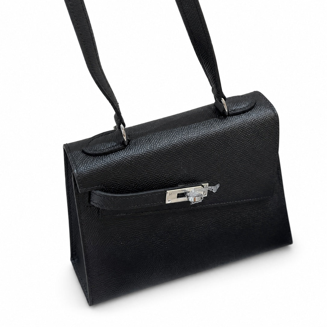 Latest new style π kelly latest style FW 2022 double-sided kelly epsom leather double-sided irregular design bold change new look more handsome and stylish black silver buckle