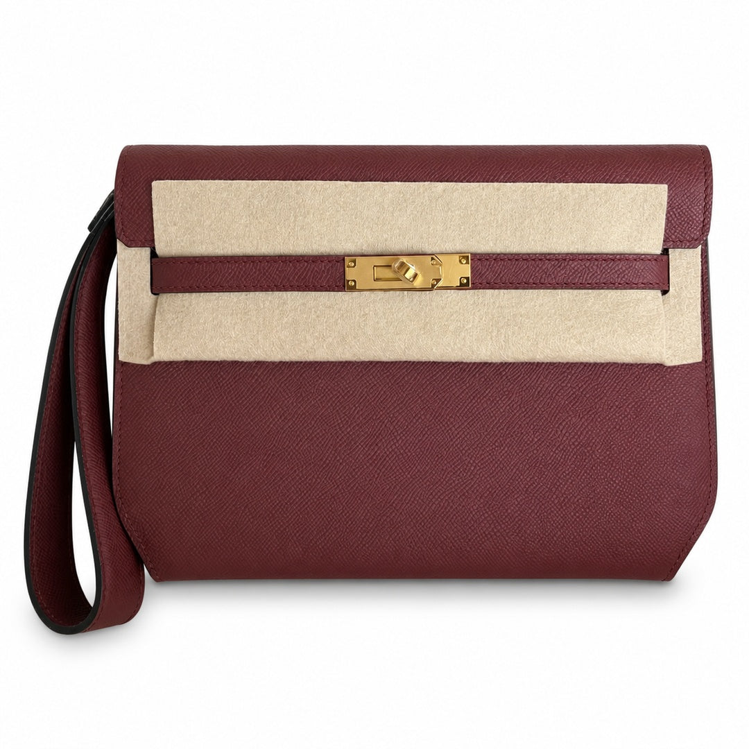 Kelly depeches 25cm epsom burgundy gold buckle