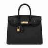 Birkin Style 25/30 Sellier in Noir Epsom Leather (Gold Hardware)