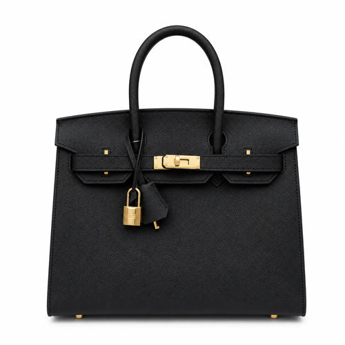 Birkin Style 25/30 Sellier in Noir Epsom Leather (Gold Hardware)