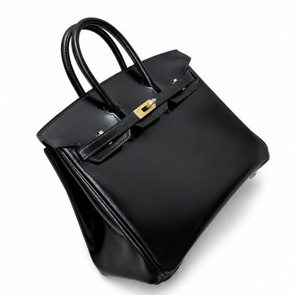 Birkin 25 in Noir Boxcalf Leather (Gold Hardware)