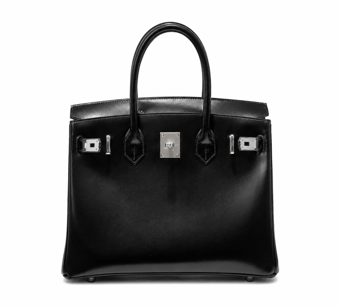 Birkin 30 Sellier in Noir Boxcalf Leather (Palladium Hardware)