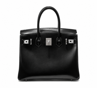 Birkin 30 Sellier in Noir Boxcalf Leather (Palladium Hardware)