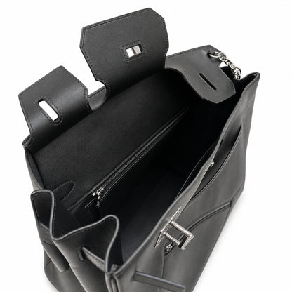 Birkin 40 Rock Sellier in Noir Swift Leather (Palladium Hardware)