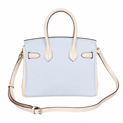 Birkin 25/30 Retourne Bi-Color in Bleu Brume and Craie Togo Leather (Palladium Hardware)