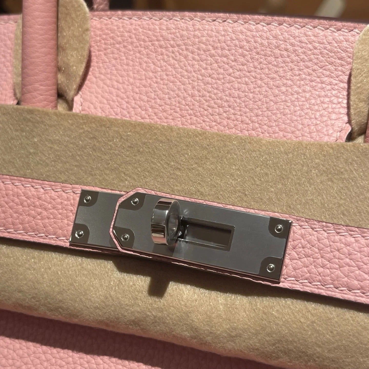 Birkin 25  Retourne 3Q Rose Sakura Togo Silver Hardware