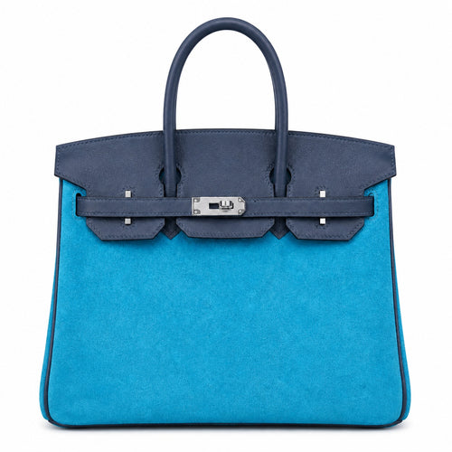 Rare Runaway Birkin 30cm Grizzly Agate Blue Suede Luxury Tote