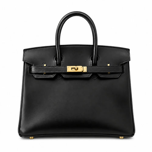 Birkin 25 in Noir Boxcalf Leather (Gold Hardware)