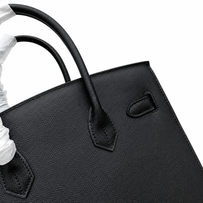 Birkin Style 25/30 Sellier in Noir Epsom Leather (Gold Hardware)