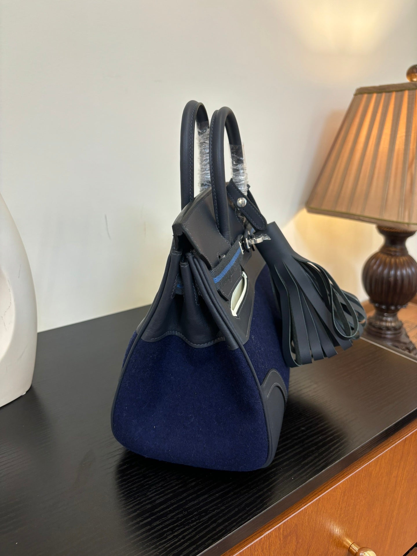 Midnight Blue Silver Hardware Bag