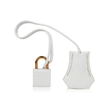White & Orange Clemence Leather with Rose Gold Hardware