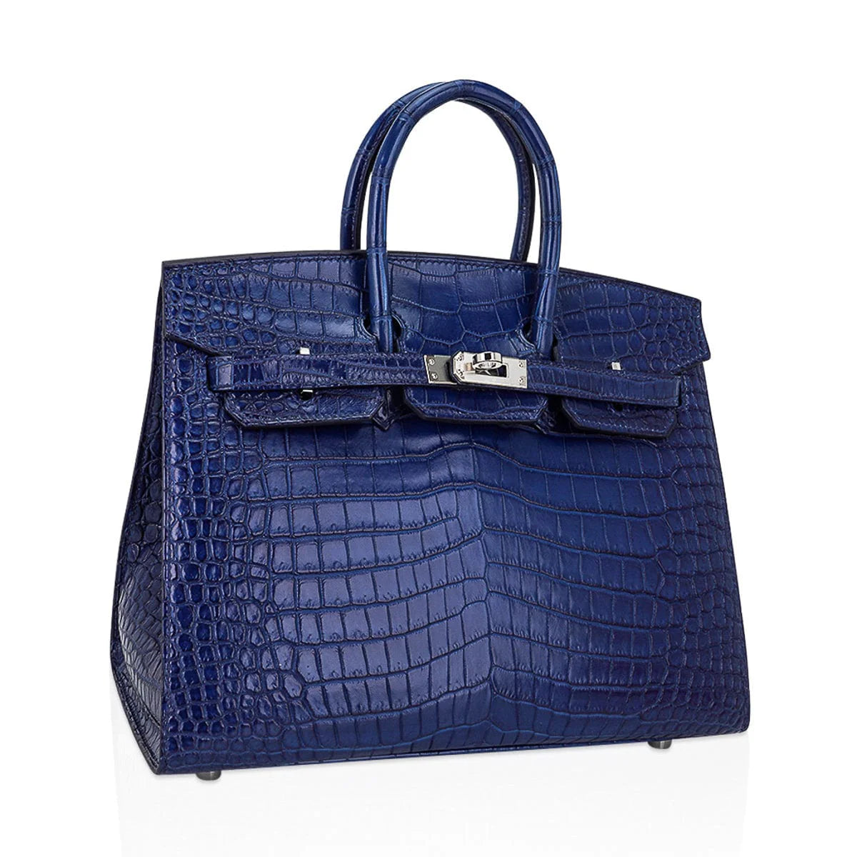 Deep Blue Crocodile with Palladium Hardware