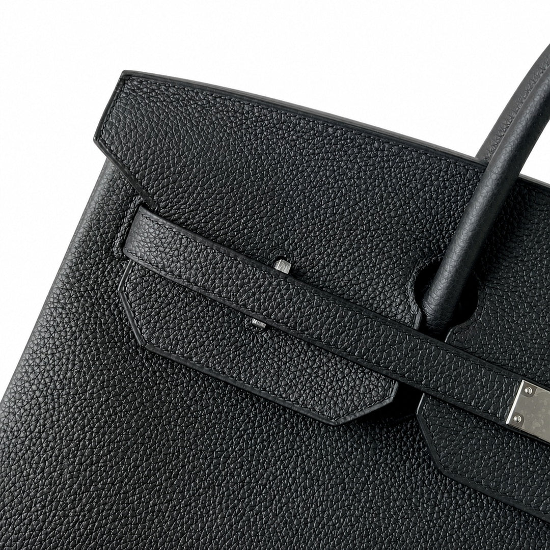 Birkin 40 Retourne in Noir Togo Leather (Palladium Hardware)