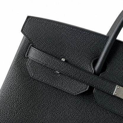 Birkin 40 Retourne in Noir Togo Leather (Palladium Hardware)