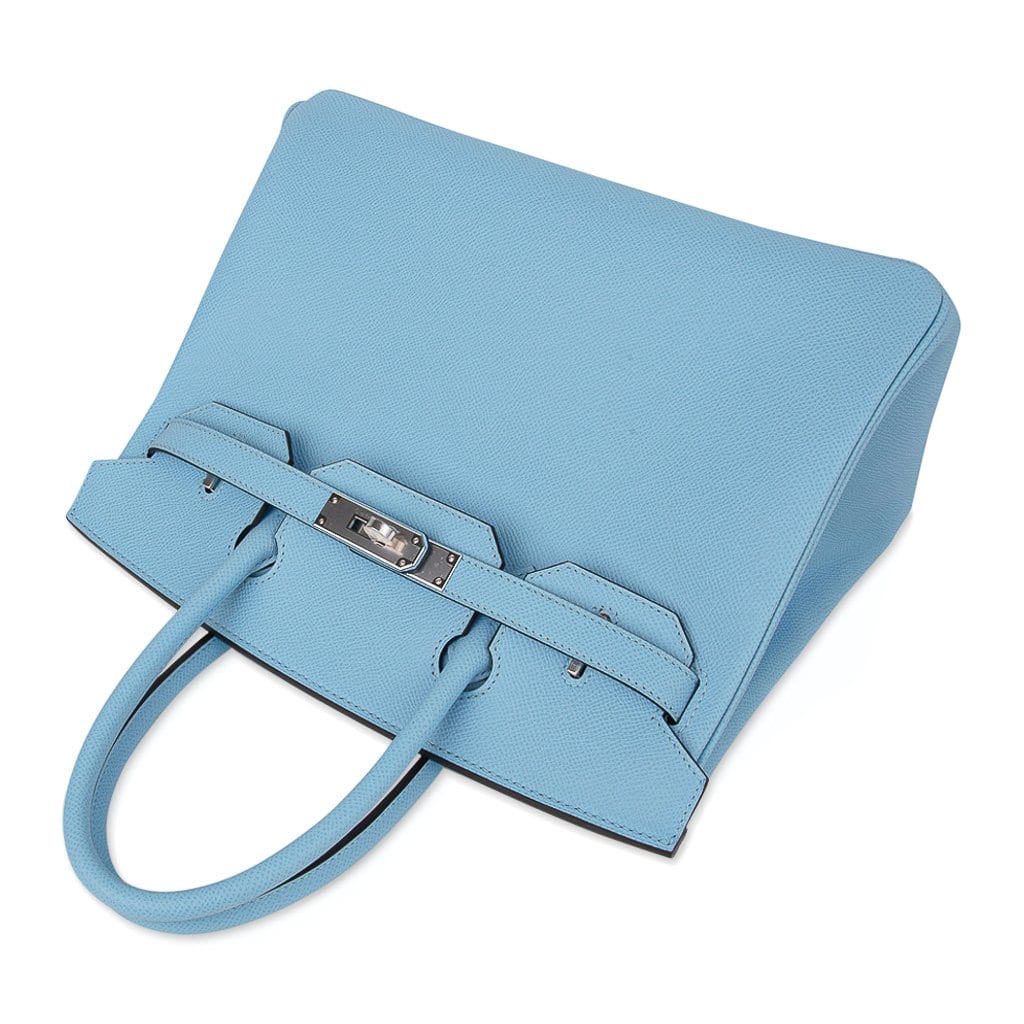 Sky Blue Macaron Celeste Epsom Palladium Hardware