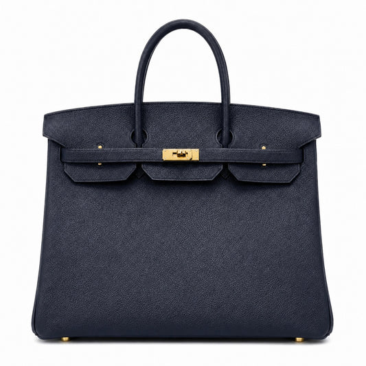Birkin 30 Retourne in Etoupe Suede Grizzly with White Stitching (Gold Hardware)