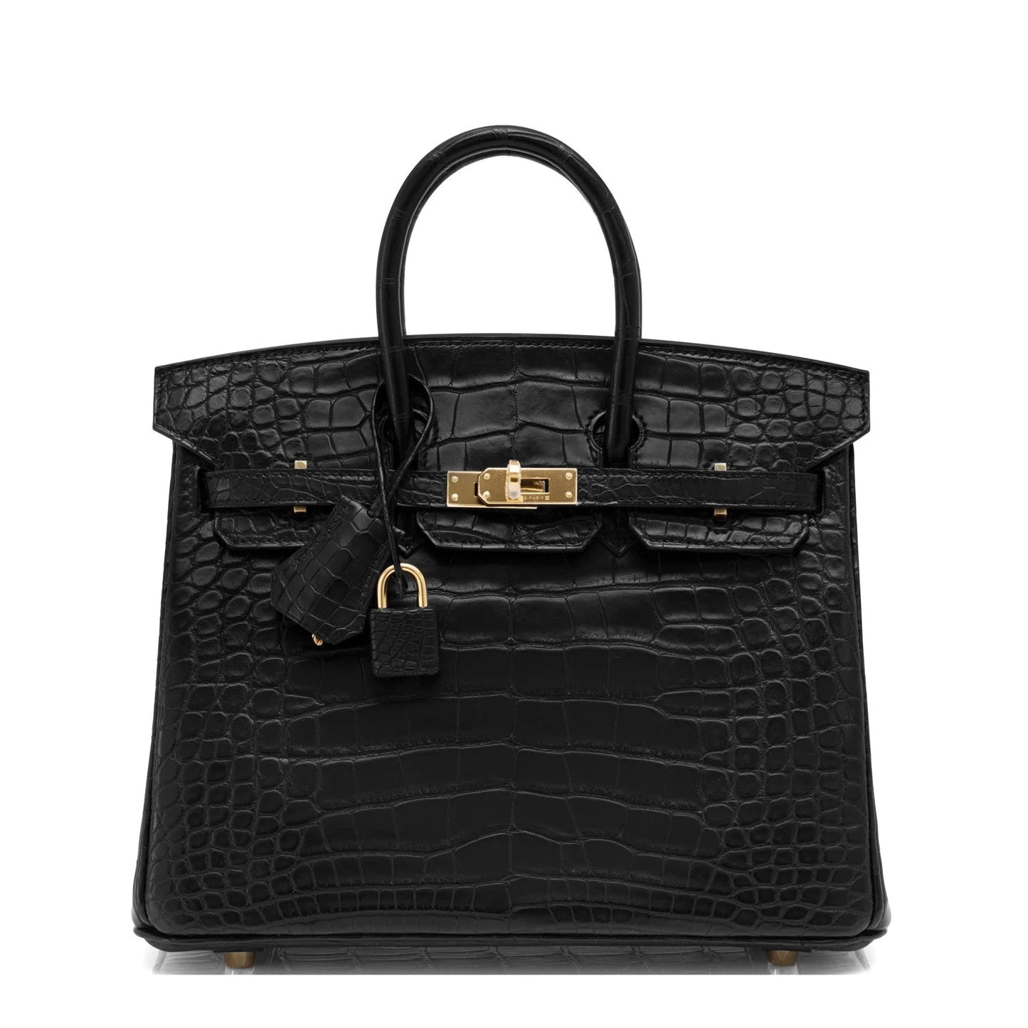 Black Matte Alligator Baby Birkin 20cm Gold Hardware