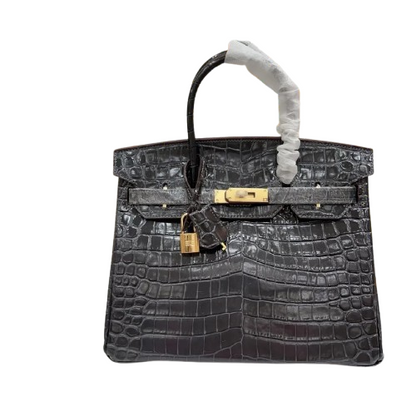 Birkin Black Matte Niloticus Crocodile Gold Hardware