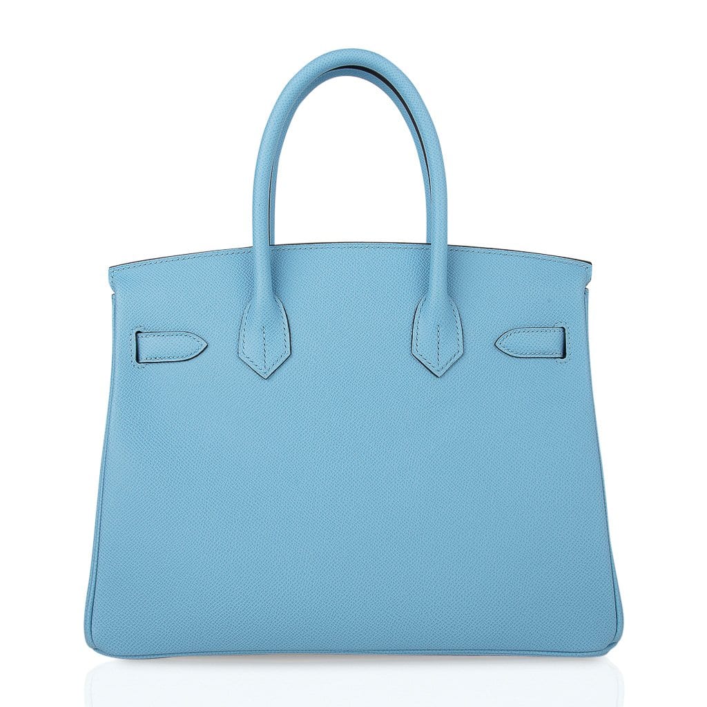 Sky Blue Macaron Celeste Epsom Palladium Hardware