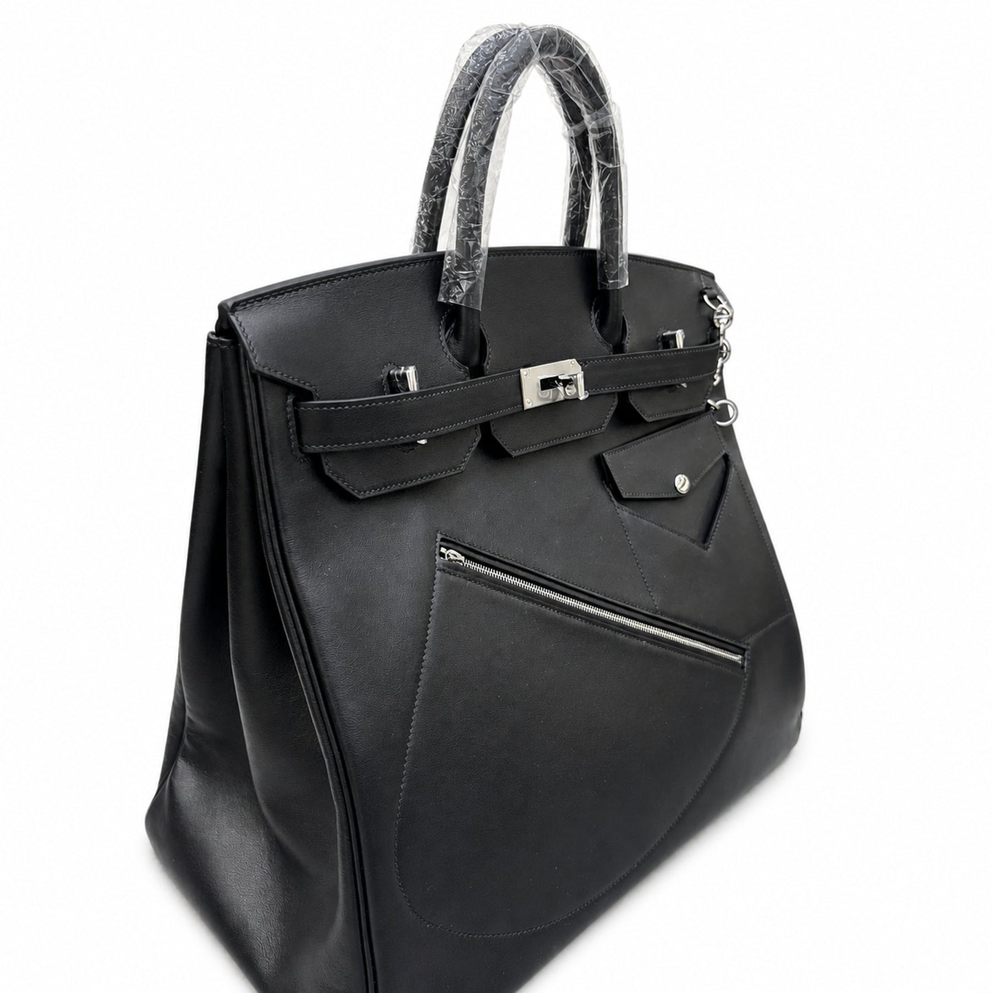 Birkin 40 Rock Sellier in Noir Swift Leather (Palladium Hardware)