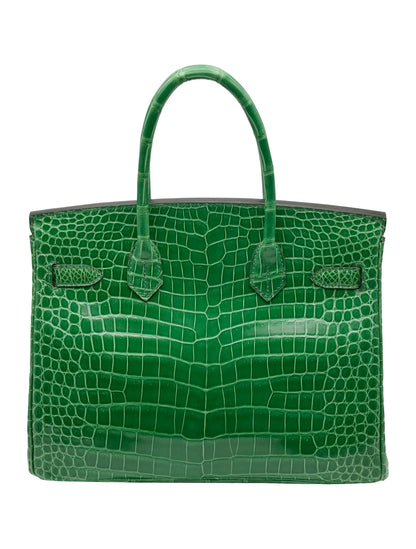 Birkin Emerald Shiny Niloticus Crocodile Gold Hardware