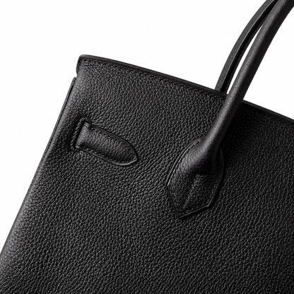 Birkin 40 Retourne in Noir Togo Leather (Palladium Hardware)