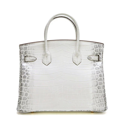 Birkin Bag Crocodile-Grain Cowhide Leather Gold Hardware