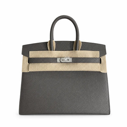 Birkin 25 Sellier 8F Etain Epsom Silver Hardware