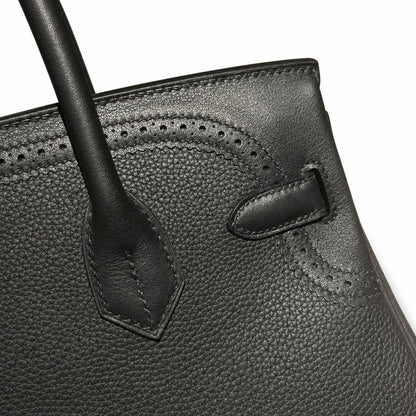 Birkin Ghillies 30 Total Black Leather Top-Handle Bag