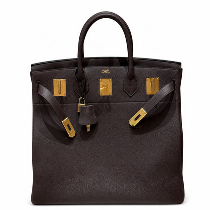 Large Birkin HAC 40cm Men's Tote in Premium Chocolate Brown Togo Cowhide