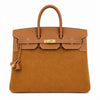 Birkin 40 Retourne in Gold Swift Leather and Suede Grizzly (Gold Hardware)