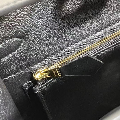 Birkin 25 Sellier Noir Box Calfskin Gold Hardware
