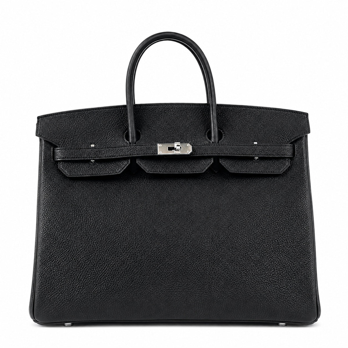 Birkin 40 Retourne in Noir Togo Leather (Palladium Hardware)