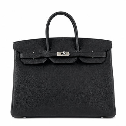 Birkin 40 Retourne in Noir Togo Leather (Palladium Hardware)