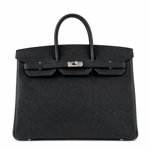 Birkin 40 Retourne in Noir Togo Leather (Palladium Hardware)