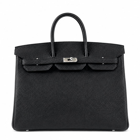 Birkin 40 Retourne in Noir Togo Leather (Palladium Hardware)