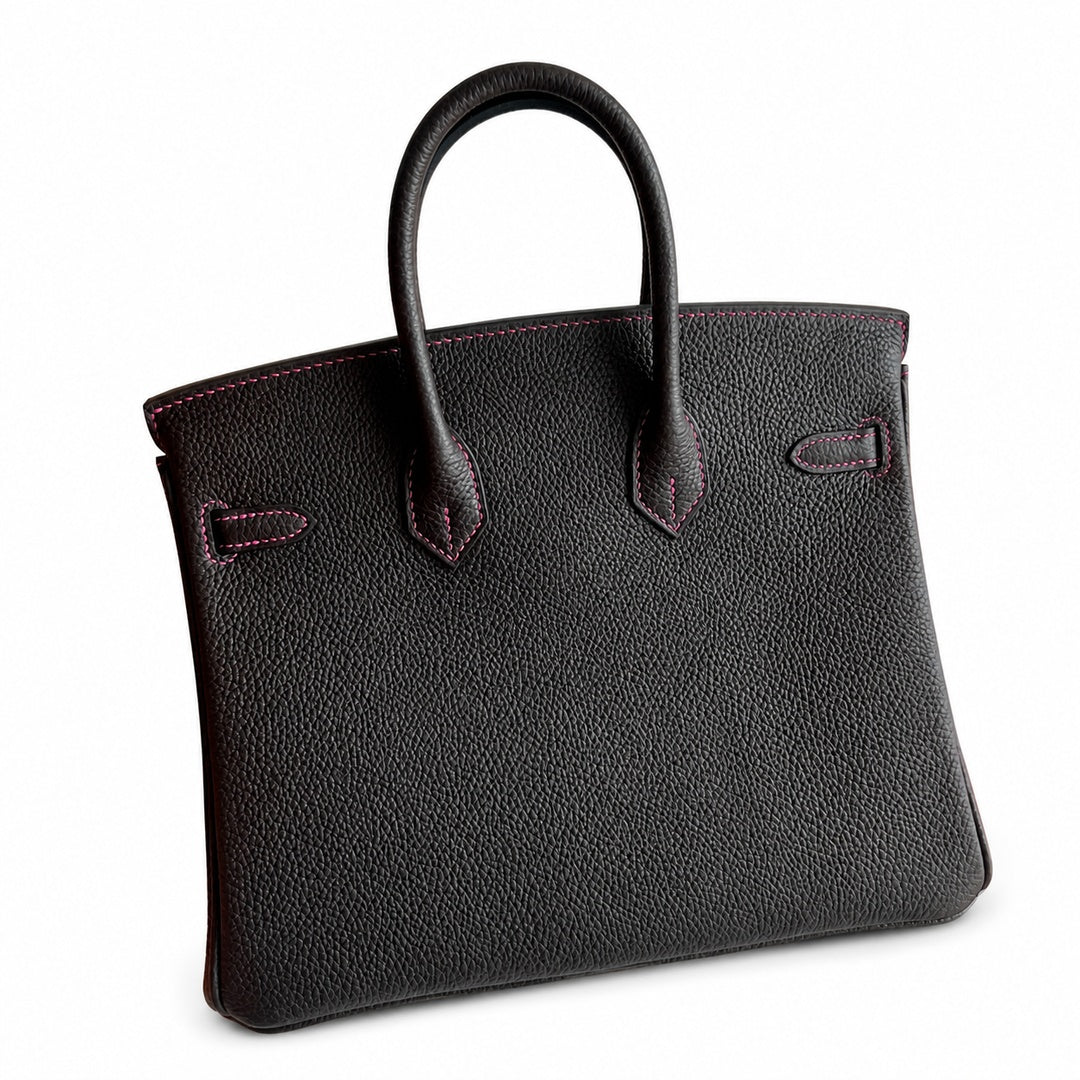 Mini Birkin 25cm Officier Edition in Chocolate Brown Togo & Pink Swift Calfskin