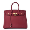 Birkin 25cm Rouge H Bordeaux Red Gold Hardware Bag Y Stamp