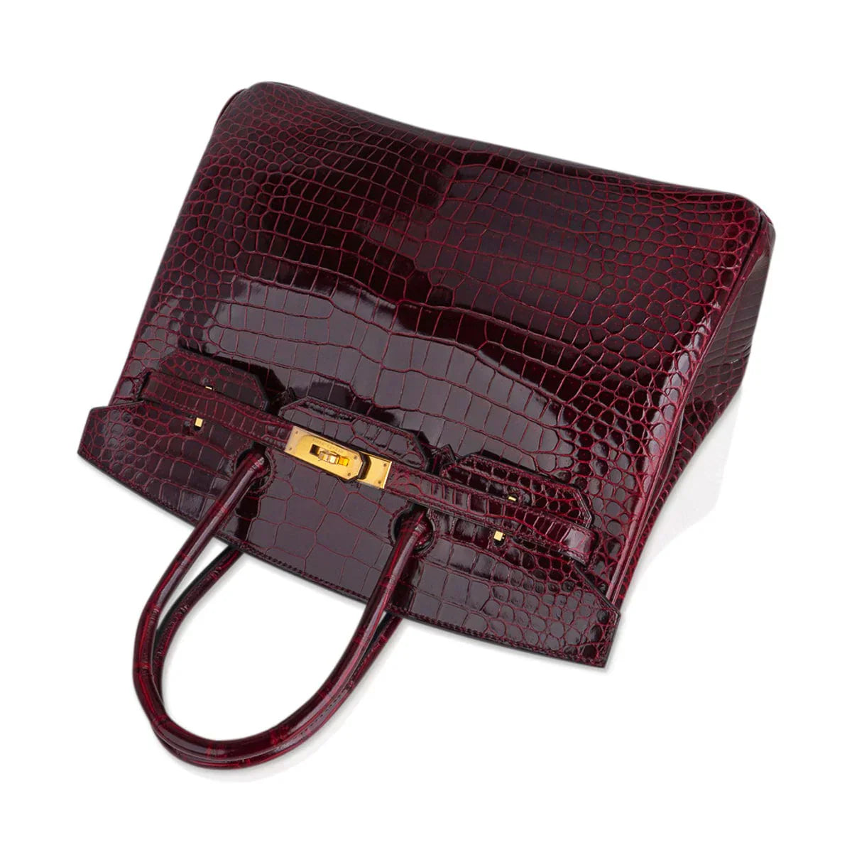 Birkin 35 Bag Bordeaux Porosus Crocodile with Gold Hardware