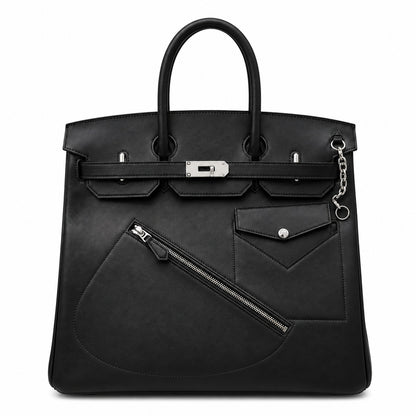 Birkin 40 Rock Sellier in Noir Swift Leather (Palladium Hardware)