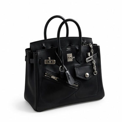 Birkin 25 Rock Sellier in Noir Swift Leather (Palladium Hardware)