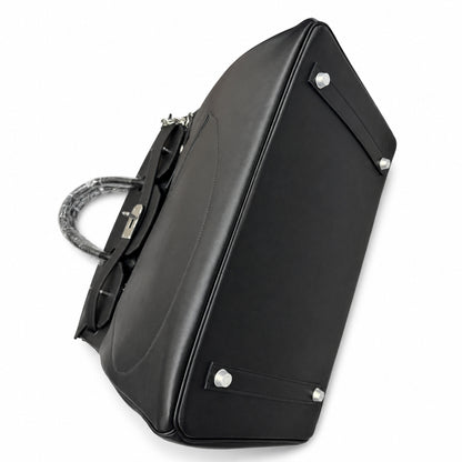 Birkin 40 Rock Sellier in Noir Swift Leather (Palladium Hardware)