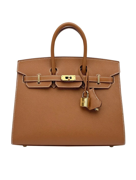 Birkin Gold Tan Togo Leather 25cm Togo calfskin leather Gold accessories