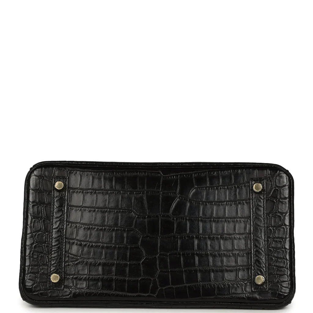 Birkin Black Matte Niloticus Crocodile Gold Hardware