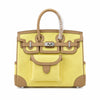 Birkin Cargo 25 Sesame and Lime Yellow Swift Leather Splicing Canvas Bag
