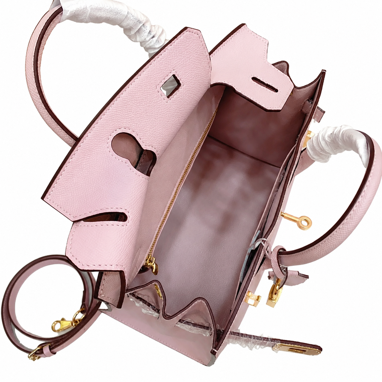 Birkin Style 25/30 Sellier in Rose Sakura Epsom Leather (Gold Hardware)