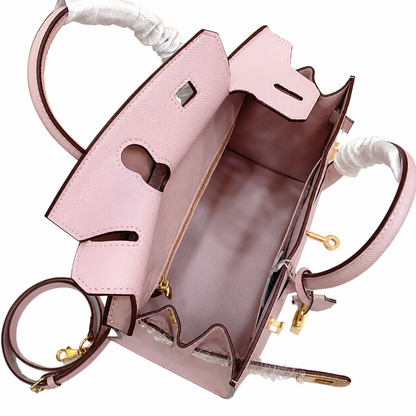 Birkin Style 25/30 Sellier in Rose Sakura Epsom Leather (Gold Hardware)